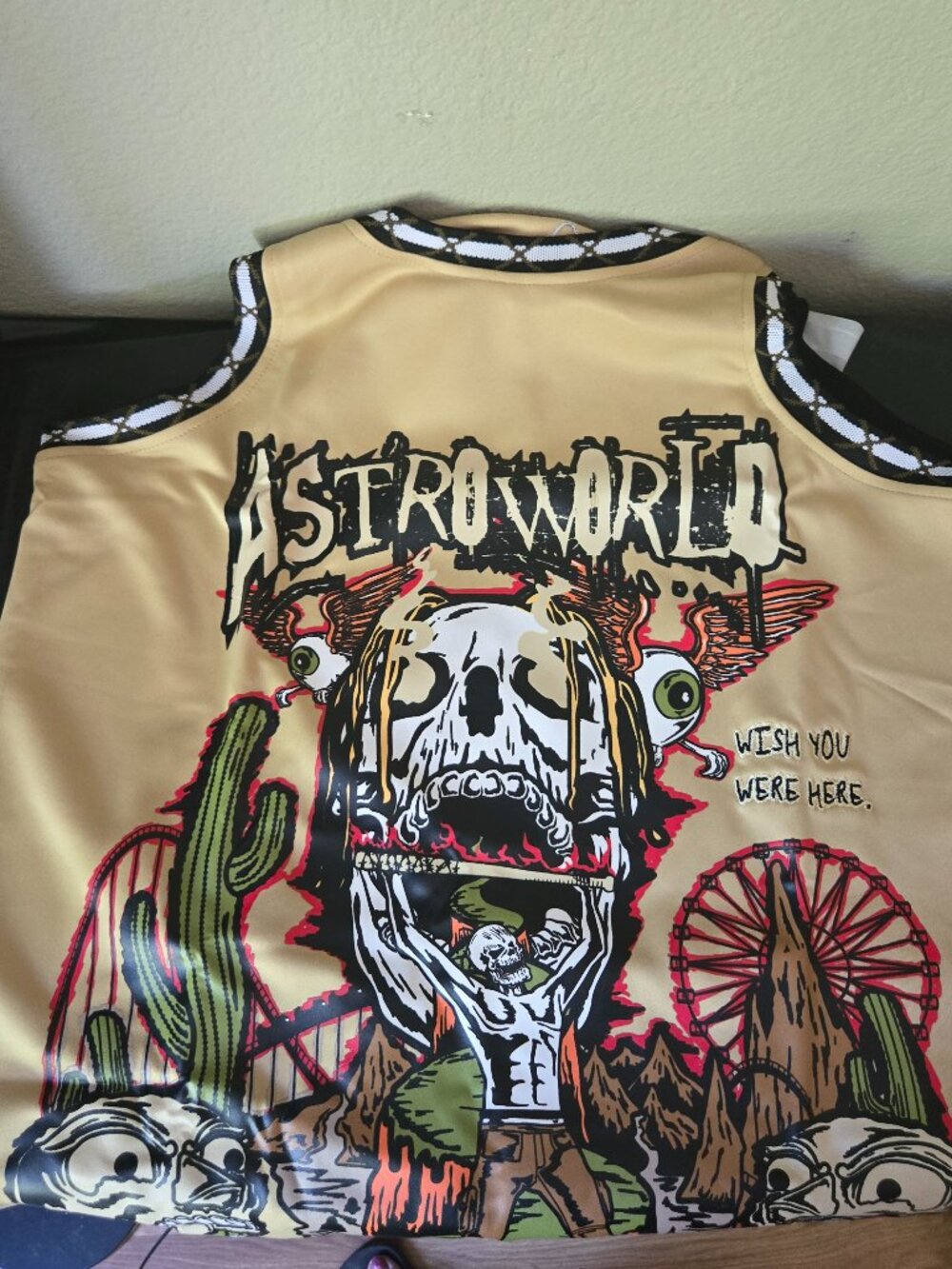 Astroworld Travis Scott "Jack" Graphic Print Jersey, Size Large